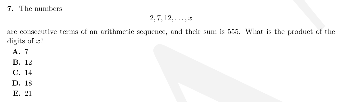 TMUA Arithmetic sequences & series question