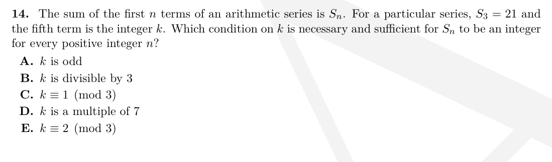 TMUA Arithmetic sequences & series question