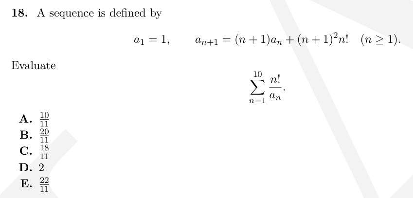 TMUA Recurrence relations question