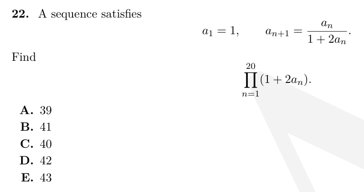 TMUA Recurrence relations question