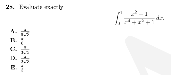 TMUA Definite integrals & parameters question