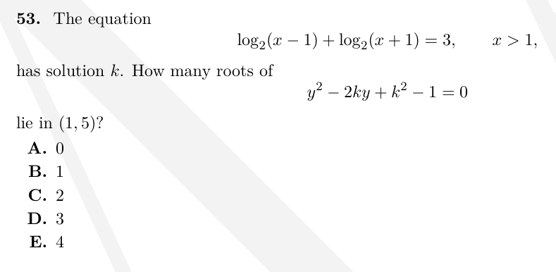 TMUA Logarithmic equations & constraints question