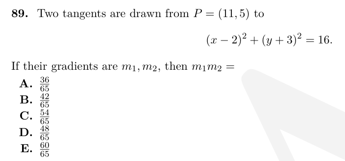 TMUA Gradients, tangents & normals question