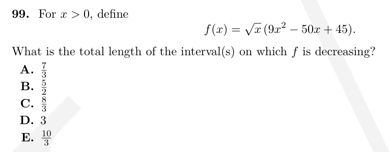 TMUA Monotonicity & derivative sign question