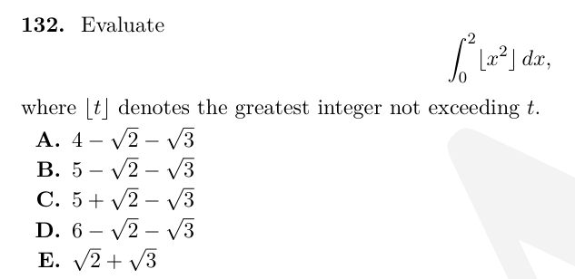 TMUA Floor/ceiling integrals question