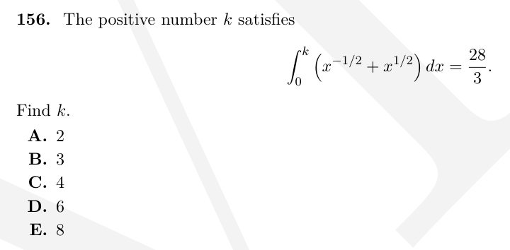 TMUA Definite integrals & parameters question