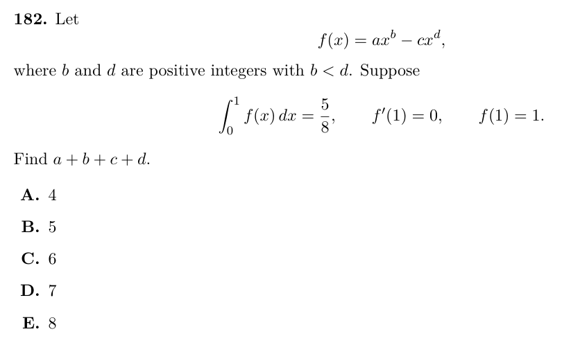 TMUA Definite integrals & parameters question