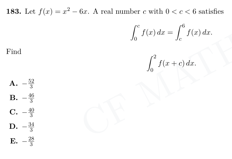 TMUA Definite integrals & parameters question