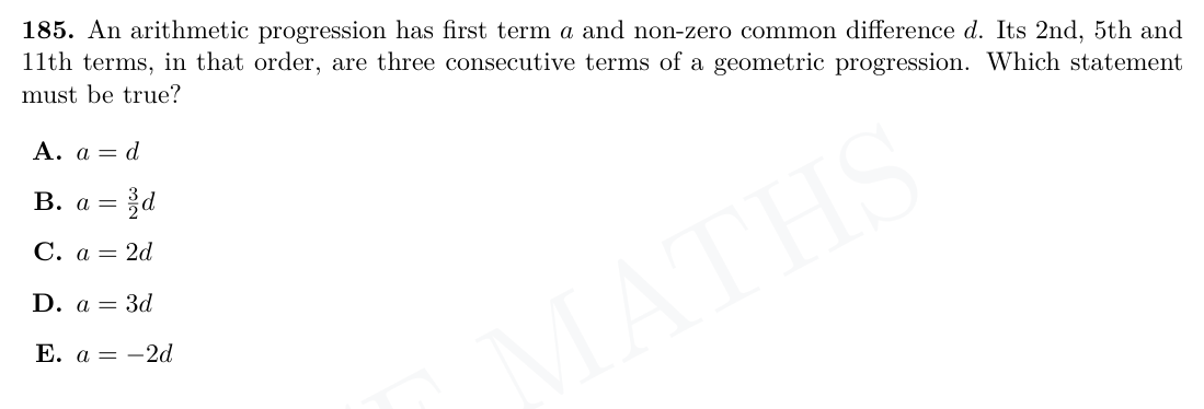 TMUA Geometric sequences & series question