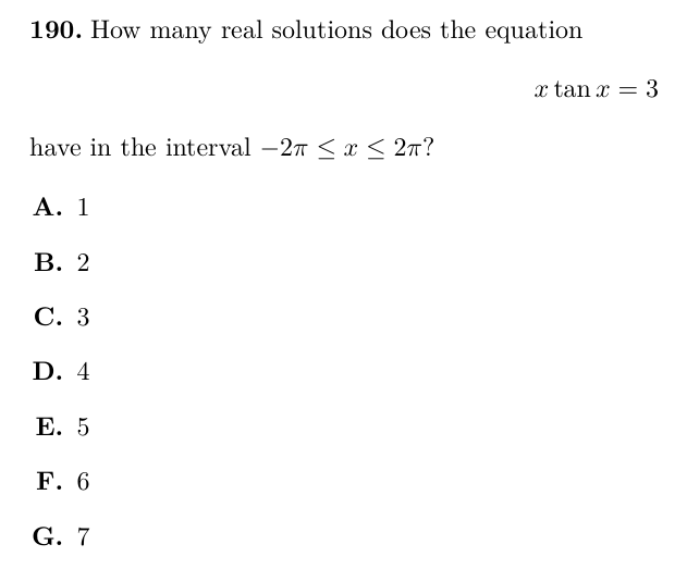 TMUA Trigonometric equations & root counting question