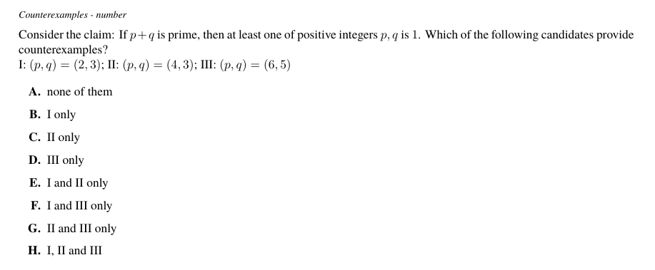 TMUA Counterexamples - number question