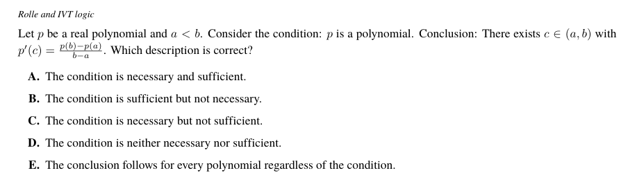 TMUA Rolle and IVT logic question