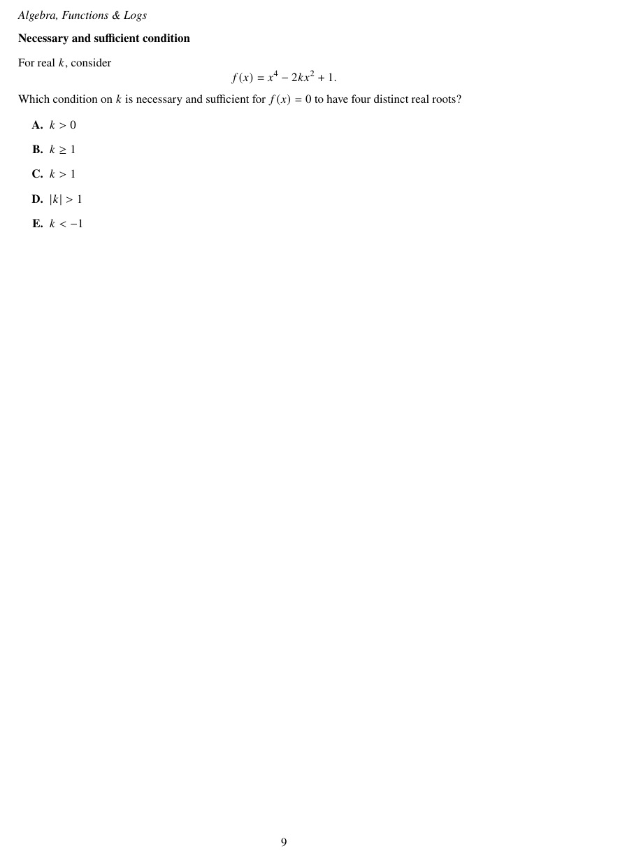TMUA Necessary and sufficient condition question