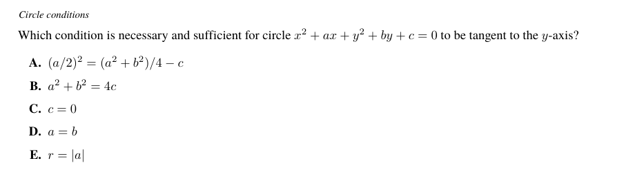 TMUA Circle conditions question