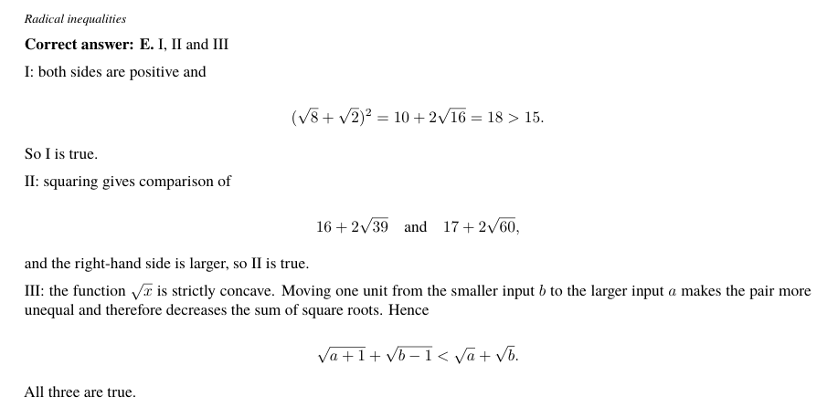 Worked solution for Radical inequalities