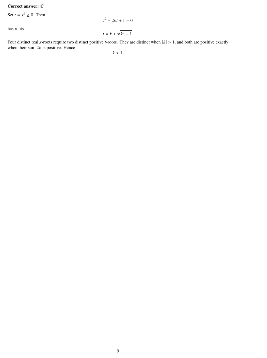 Worked solution for Necessary and sufficient condition