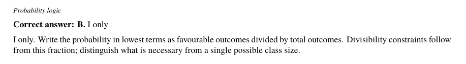 Worked solution for Probability logic